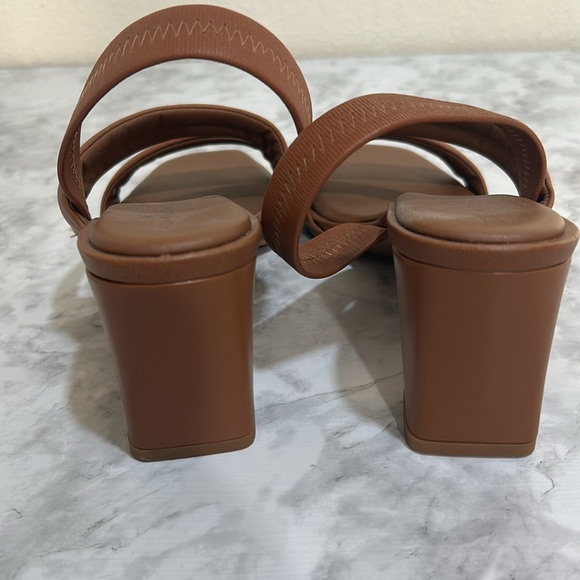 CASLON WOMENS CNLYNNYN LEATHER 3”HEEL SANDAL BROWN Sz 7.5 - Picture 5 of 8